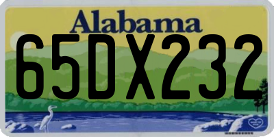 AL license plate 65DX232