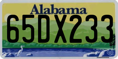 AL license plate 65DX233