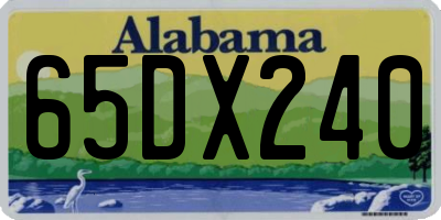 AL license plate 65DX240