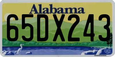 AL license plate 65DX243