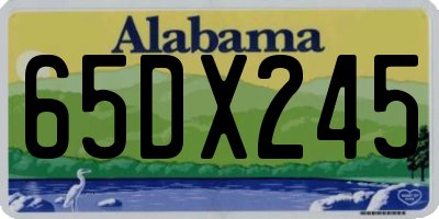 AL license plate 65DX245