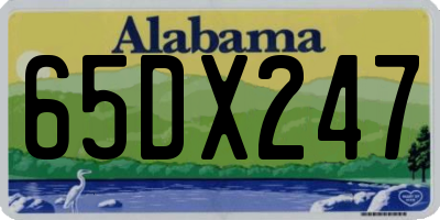 AL license plate 65DX247