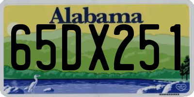 AL license plate 65DX251