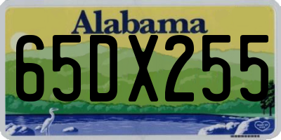 AL license plate 65DX255