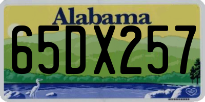 AL license plate 65DX257