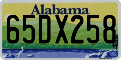 AL license plate 65DX258