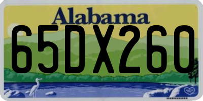 AL license plate 65DX260