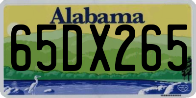 AL license plate 65DX265