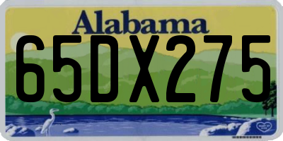 AL license plate 65DX275