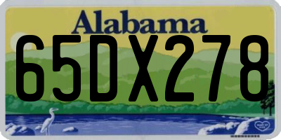 AL license plate 65DX278