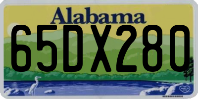 AL license plate 65DX280