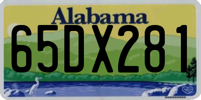 AL license plate 65DX281