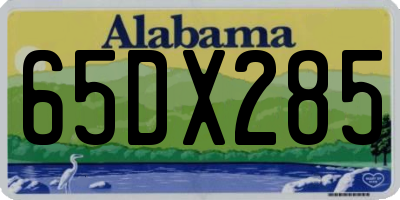 AL license plate 65DX285