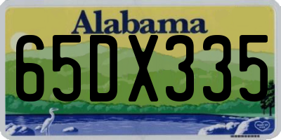 AL license plate 65DX335