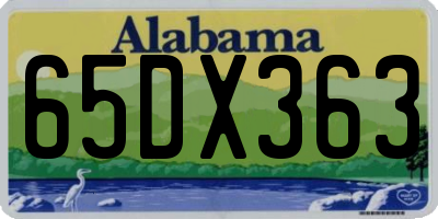 AL license plate 65DX363