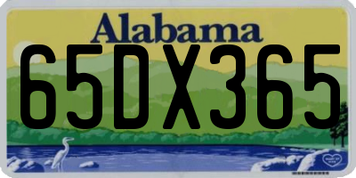 AL license plate 65DX365