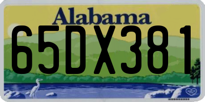 AL license plate 65DX381