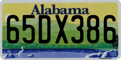 AL license plate 65DX386