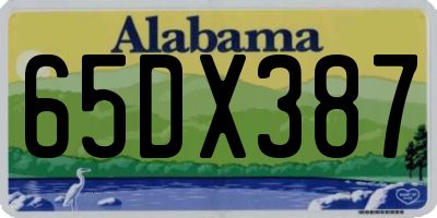 AL license plate 65DX387