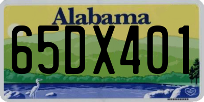 AL license plate 65DX401