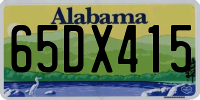 AL license plate 65DX415