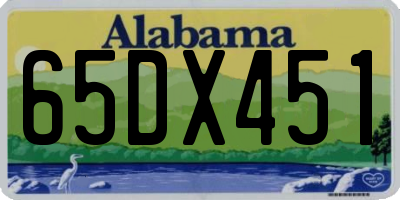 AL license plate 65DX451
