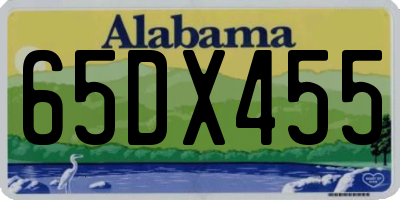 AL license plate 65DX455