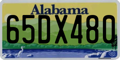 AL license plate 65DX480