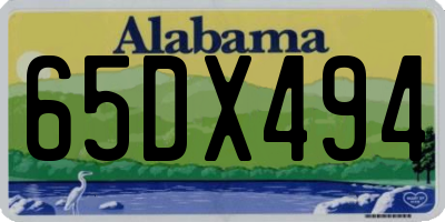AL license plate 65DX494