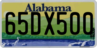 AL license plate 65DX500