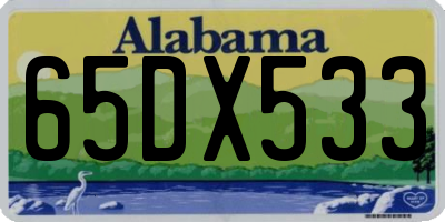 AL license plate 65DX533