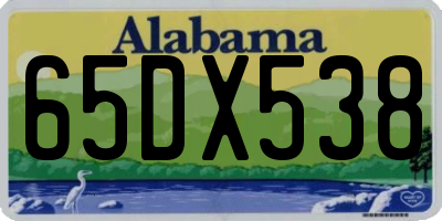 AL license plate 65DX538