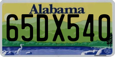 AL license plate 65DX540