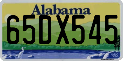 AL license plate 65DX545