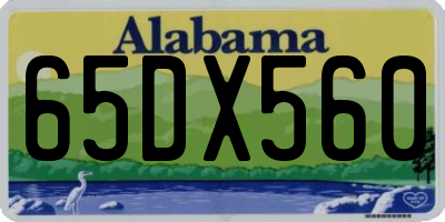 AL license plate 65DX560