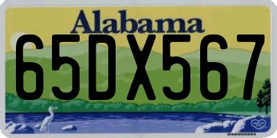 AL license plate 65DX567