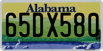 AL license plate 65DX580