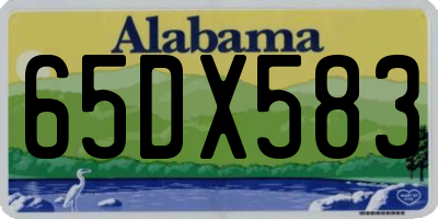 AL license plate 65DX583