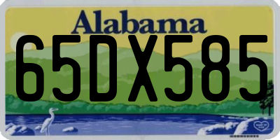 AL license plate 65DX585