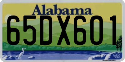 AL license plate 65DX601