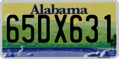 AL license plate 65DX631