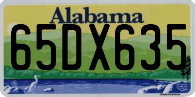 AL license plate 65DX635