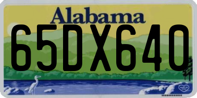 AL license plate 65DX640