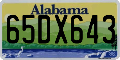 AL license plate 65DX643