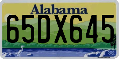 AL license plate 65DX645