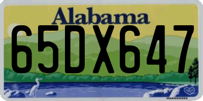 AL license plate 65DX647