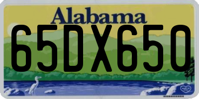 AL license plate 65DX650