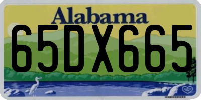 AL license plate 65DX665