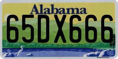 AL license plate 65DX666