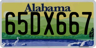 AL license plate 65DX667